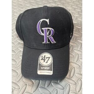 47 Brand Colorado Rockies MLB Black MVP Adjustable Baseball Hat Cap